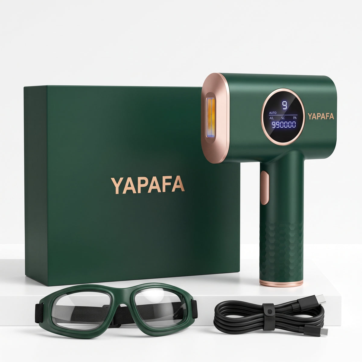YAPAFA IPL Hair Removal Device — 9 Levels, LCD Display